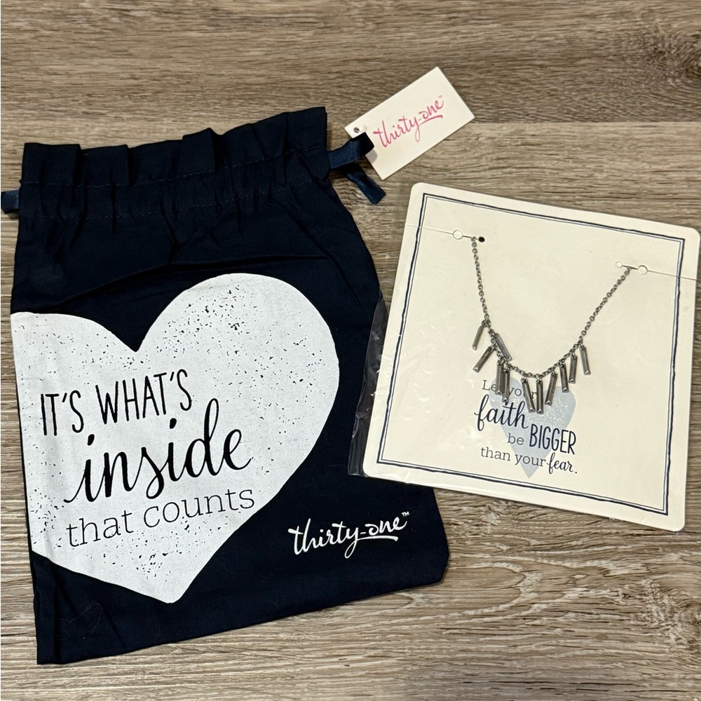 Thirty-One Necklace with Faith Message Card & Gift Bag